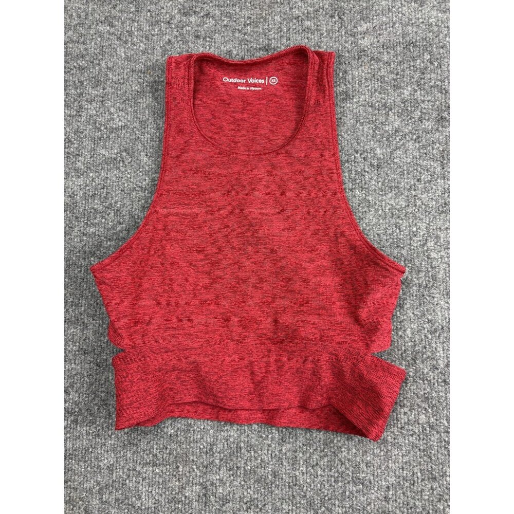 Outdoor Voices Crop Top Womens XS Red Racerback Tank Athletic Gym Yoga Stretch